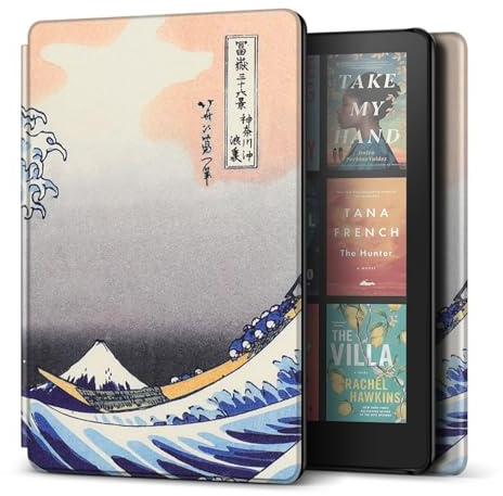 TNP Kindle Paperwhite 12th Gen Case, Colorsoft 7-Inch Cover, Great Wave
