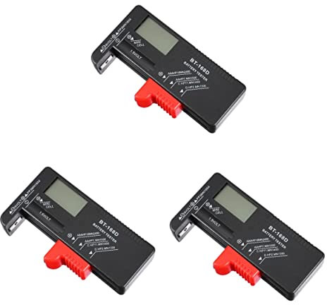 OSALADI 3 Piezas Instrumento de medida de tensión prueba probador de carga de batería comprobador de pilas comprobador de baterias verificador de voltaje del probador de batería AbS