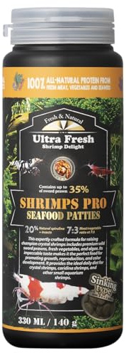 Ultra Fresh Shrimp Food, High Protein, Rich in Vitamins for Crystal, Caridina and Small Tropical Shrimp 4.94oz