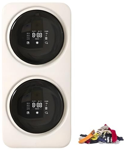Lavadora portátil con 6 Modos y 2 × 3.5L Capacidad Máquina de secador de Lavado Completamente automática, Pared montada, para Apartamentos, Dormitorio