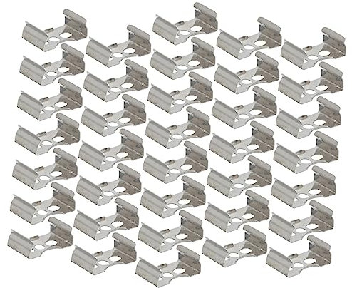 EXHUMKY 100 Stück Befestigungsschnalle für Lichtröhre Lichtlampenhalterung Lampenrohrhalterungen aus Eisen Rohrstützklemmen Kleine Röhrenklemmen Silver