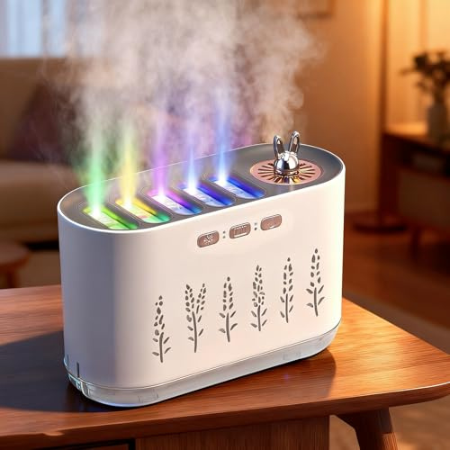 Humidificateur d'air, 700ML Humidificateur d'air Chambre, Diffuseur d’Huiles Essentielles, 5 modes de pulvérisation, 20 Couleurs Lumières LED, Silencieux pour la maison, le bureau
