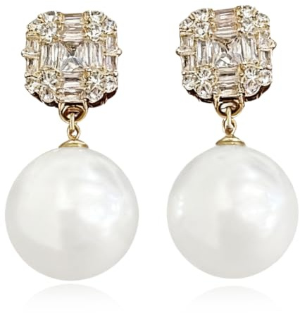 Pendientes Perla Mujer, Pendientes de Botón para Mujer en Plata con Perlas de Agua Dulce, Pendientes de Perlas, Clásicos Pendientes Plata Perlas Naturales Hipoalergénicas