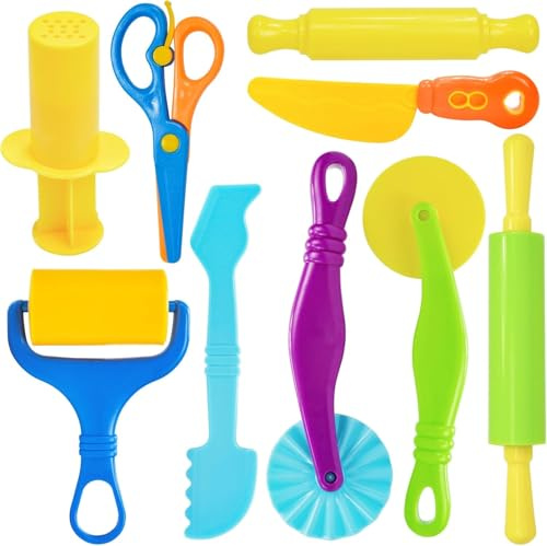 Lot de 9 outils de pétrissage pour pâte à modeler avec outils de pétrissage robustes, accessoires de pâte à modeler, accessoires de pâte à modeler, accessoires de sable cinétique, outils de pétrissage