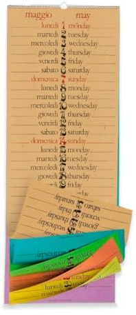 ALFABET Calendario 2027 da Muro, Formato Verticale 71x26cm, Planner Mensile 12 Mesi per Casa e Ufficio, Organizer a Colonna con Scatola Regalo