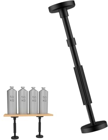 Tige de support de meuble – Poteau télescopique réglable, barre stabilisatrice robuste, tube métallique extensible, base antidérapante | Jambes pour le dispositif anti-basculement d'étagère d'armoire