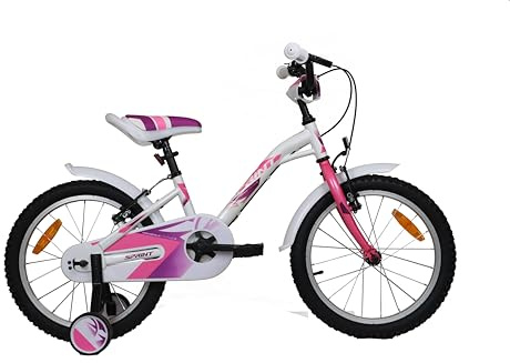 DEPORBIKES Bicicleta 18 Pulgadas niña | Bicicleta niña 6-8 años + Frenos V-Break + Estabilizadores + Cuadro Acero | Segura y Resistente