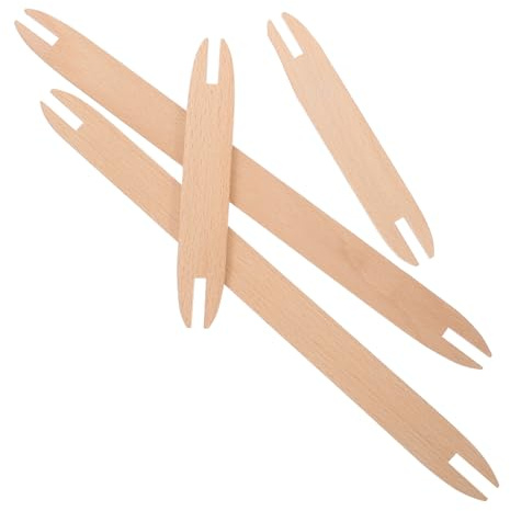 UTHCLO Lot de 4 Navettes à Tisser en Bois pour Tricot Outils de Tricot DIY Petit et Grand Modèle – Amateurs et Professionnels – Tissage D’écharpes et Tapis – Utilisation Artisanale Toute L’année