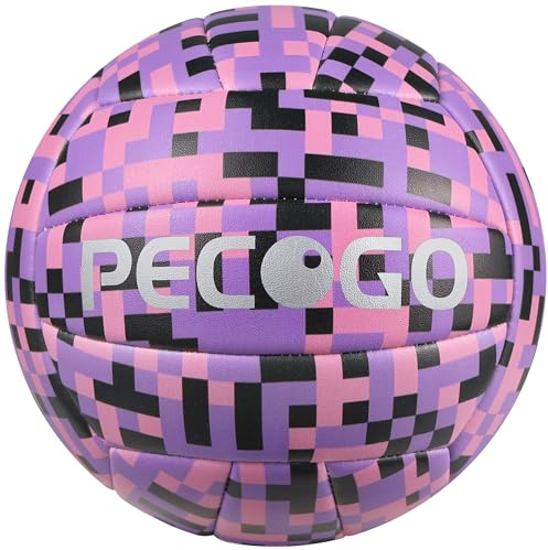 PECOGO Volleyball Size 5 PU Leather Soft Indoor Outdoor Volleyballs Sports Training Game Play Ball for Beginner, Teenager, Adult, 8.2