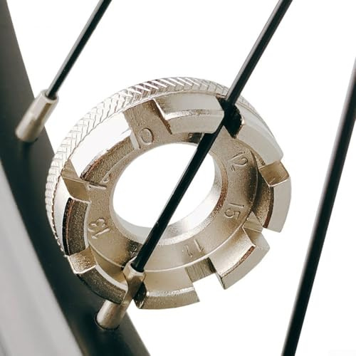 Eawfgtuw Chiave per raggi in acciaio ad alta durezza, strumento per la riparazione di ruote di bici, regolatore per capezzoli per raggi multi-formato per anello strumento manuale per kit di
