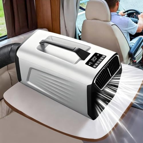 Rv Ac-enhet, 5200 Btu 2-I-1 Bärbar Luftkonditionering, 400W Tyst Camping Ac-enhet Med Kompressor, Låg Strömförbrukning För Tält, Husbil, Kylning + Avfuktning + Fläkt + Viloläge + 24H Timer