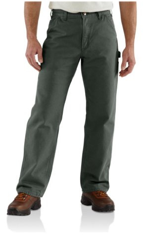 Carhartt Men's Loose Straight Washed Duck Dungaree, Moss, W38 x L32