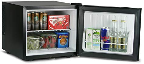 bar@drinkstuff ChillQuiet 17L Whisper‑Quiet Mini Fridge – Lockable Compact Table Top Cooler, 22 Can Capacity, Drinks & Snacks Storage for Bedroom, Office, Study, Beauty or Medicine