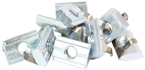 100x Nutenstein einschwenkbar mit Feder Nut 8 - Typ B - M6 mit Steg, Stahl