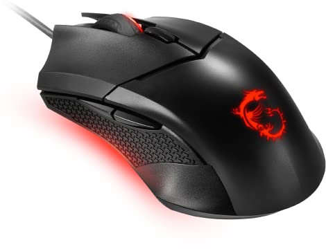 MSI Clutch GM08 4200 DPI - Ratón óptico para juegos con cable con LED rojo