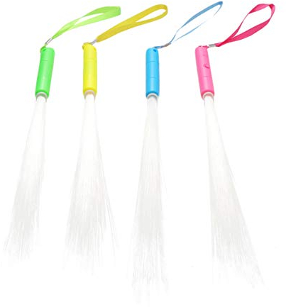 SOLUSTRE 12 Stück Leuchten Faserstäbchen Blinkende Zauberstab LED Leuchtstab LED Zauberstab Leuchten Party Begünstigt Spielzeug für All Ages Festival