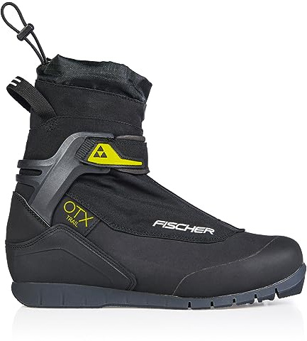 Fischer OTX Trail Mens Cross Country Ski Boots, Black/Yellow, 46