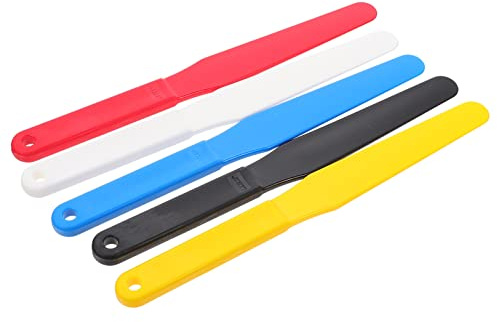 Ciieeo Silicon Spatulas 5 Pcs Plastic Spatula Knife Painting Mixing Scraper Watercolor Painting Oil Painting Accessories for Mixing Spreading Scratching (Random Color) Cake Scraper