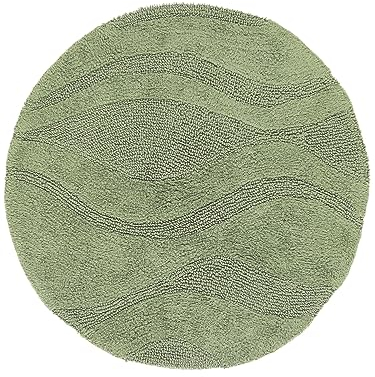 RugVista Breeze, Badematte, Moderne Teppiche, Ø 70 cm, Rund, Mittlerer Stapel, Maschinenwäsche, Grün