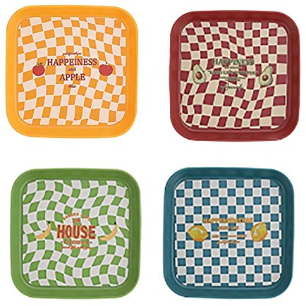 Tissting Mini platos pequeños, Elegantes platos de plástico apilables de 15cm para aperitivos y postres, cuencos de inmersión para salsas y frutas, ideales para fiestas y reuniones familiares