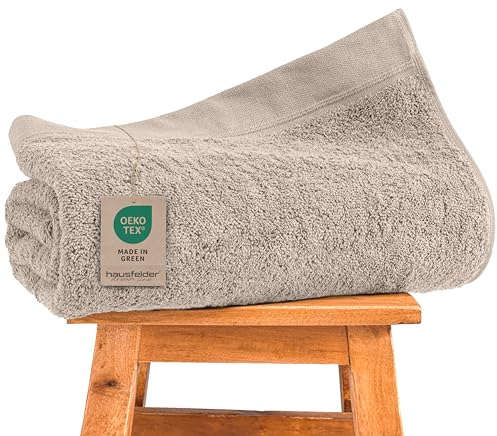 Hausfelder Toalla de Sauna de 80 x 200 cm, 500 g/m², para Sauna Grande, para Hombre y Mujer, 100% algodón, Certificado Ökotex (80 x 200 cm, Beige)