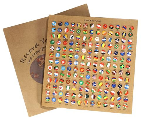 TOYANDONA 291pcs National Flag Thumb Tacks Map Push Pins Travel Map with Pins World Flags Push Pins Country Cork World Pin Board for Office Homes