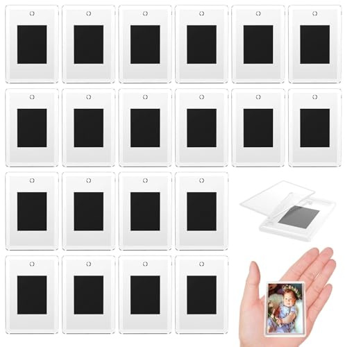 Legpador 20 Piezas Imanes Personalizados Nevera, Portafotos Iman Nevera, Molduras de Fotos Magnéticas, Mini Marco de Fotos Magnético Acrílico para Refrigerador, para Refrigerador y Regalos Familiares