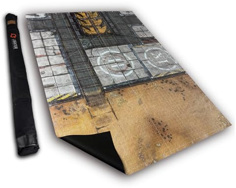 Lighter Creative 44'' x 60'' Battle Mat Gridded War-Gaming Mat for WH40K Pariah Nexus Deployment Zone - Made of Synthetic Leather, 1.1mm Thickness, Boxed Package (Adamant Bastion: Sector XI)