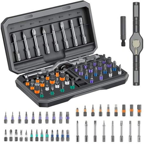 42 in 1 Magnetic Screwdriver Set, Multi Ratchet Screwdriver DIY Tool Wrench S2 Magnetic Bits, Detachable T Ratchet Handle (42 in 1)
