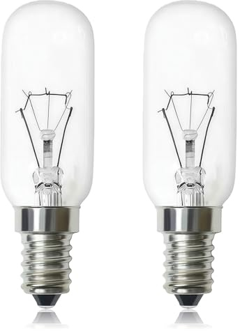 2 PCS E14 Cooker Hood Light Bulbs, Dimmable Warm White 2700K 350LM SES Small Screw Light Bulb for Cooker Hood Desk Lamp Extractor Fan, 220V-240V Kitchen Appliance Bulb Replacement (Transparent)