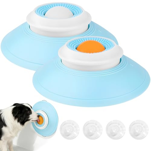 Lot de 2 Jouets à lécher pour Chien avec Ventouse Anti-Stress