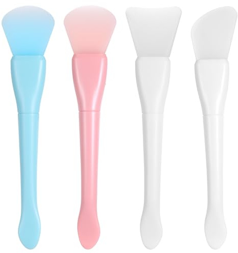 4 pinceles de silicona para mascarilla, cepillo de silicona suave, abanicos, pinceles de silicona, pincel de silicona, aplicador para máscara de barro, máscara de sueño, máscara de barro, cuidado de