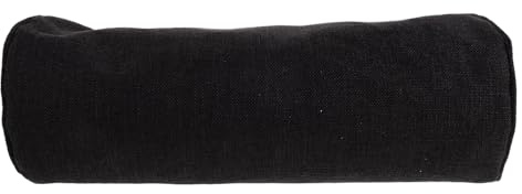 IWOWHERO Funda de Almohada Cervical Cilíndrica de Lino y Algodón, Transpirable, Negra, Tamaño 40 X 15 X 15 Cm, Funda para Cojín Decorativo de Viaje y Uso en Hogar