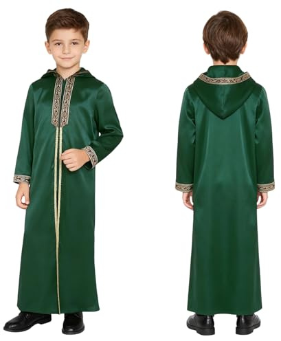 Oyolan Barn dragkedja framtill cosplay kostym för pojkar cosplay outfit för flickor tobe muslim pojkar jul sjö blå 13–14 år gammal