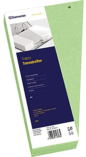 Soennecken Trennstreifen Trapezform, 6,5-12,5 x 24 cm (H x B), Recyclingkarton, 190 g/qm, grün, 100 St./Pack.