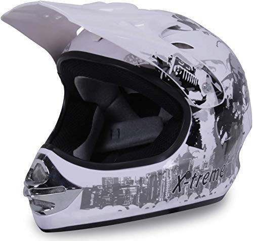 Actionbikes Motors Motorradhelm X-Treme Kinder Cross Helme Sturzhelm Schutzhelm Helm für Motorrad Kinderquad und Crossbike (Weiß, XXL)