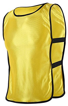 VGEBY 6pcs Leibchen Trainingsleibchen Markierungshemden Set Kinder Herren Damen Erwachsene Fußball Basketball Training Trikot Weste (Farbe : Gelb, Abmessung : 1 pcs)