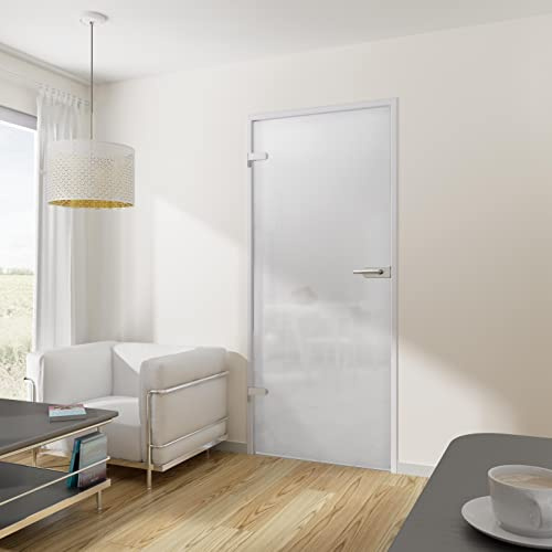 inova Glastür Drehtür 834x1972x8 mm satiniert Milchglas polierte Kanten nach DIN beidseitig montierbar inkl. Beschlag
