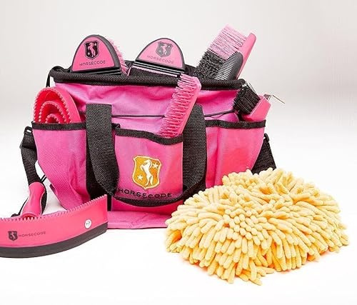 Horsecode Putztasche mit Inhalt 9-teilig Hot Pink