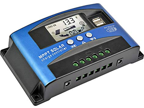 SUNYIMA 60A MPPT SolarLaderegler, Solar Ladegerät Controller mit LCD Display Dual USB mehrere Laststeuerungsmodi, MPPT technischer maximaler Ladestrom (60A)