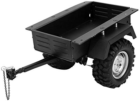Dilwe RC Auto Alu Anhänger, RC Car Anhängerkupplung Set mit Gummireifen, Modell Kinderspielzeug für 1/10 Car, Schwarz