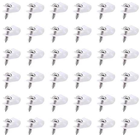 Swpeet Paquete de 60 clips de cable tipo R de plástico de nailon blanco de 1/4 pulgadas, clips de sujeción de cable de montaje de tornillo de nailon con 60 tornillos para gestión de cables