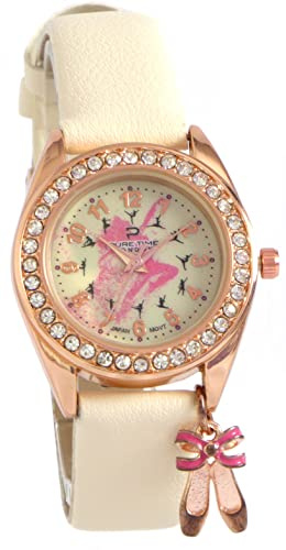 Pure Time London Girl's or Ladies Rose Gold Case Ballerina Charm Watch - NPT007