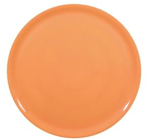 HENDI Plato de Pizza Redondo en Porcelana Esmaltada, Plato Liso para Servir Pizza, Apto para Microondas y Lavavajillas, ⌀330mm, Naranja