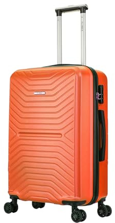 FLYMAX 24 Medium Suitcase 4 Wheel Lightweight Luggage Hard Shell ABS Travel Case Hold Check in Fits 15kg - 20kg Medium Size + 3 Digit Lock + Telescopic Handle 67 Litre Capacity