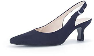 Gabor Women Court Shoes, Ladies Slingback Court Shoes,Comfortable,Elegant,Slingback,Leather,Ankle Strap,Office Pumps,Blue (atlantik),38.5 EU / 5.5 UK