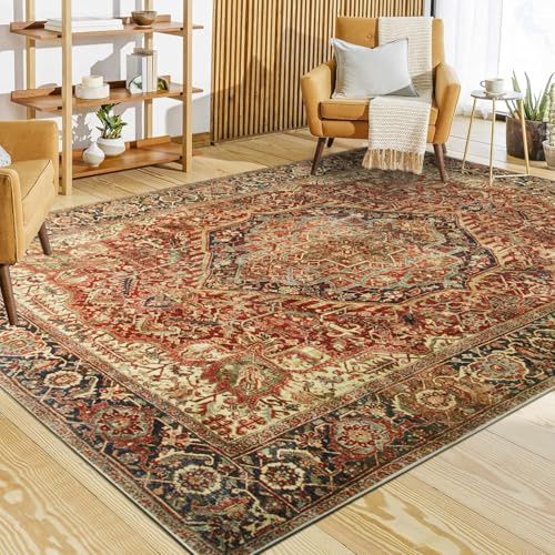 Aspire Homeware Rugs for Bedroom Living Room Large 160x230 cm - Traditional Area Rugs Majestic Cashmere Style - Soft Short Pile Vintage Rug - Carpet for Dining Room Easy To Clean