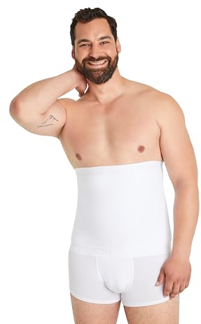 FINN Bauchweggürtel Herren – Figurformende Shapewear Bauchbinde – Starker Body Shaper mit Bauchweg Effekt – Miedergürtel und Korsett Alternative für Männer Weiß Weiss 3XL