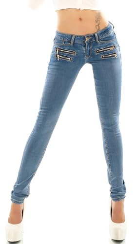 Noir Triple XXX Women's Skinny Low Waist Jeans Slim Stretch Denim Pants Sizes UK 4-14