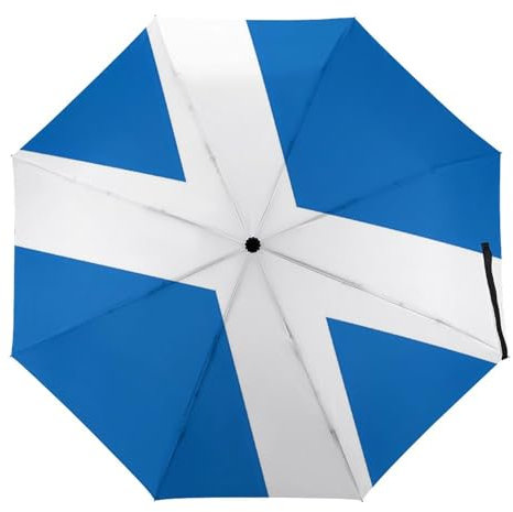 Scotland Retro Flag Umbrella Windproof Strong Travel 3 Fold Sun Umbrellas For Men Women Manual